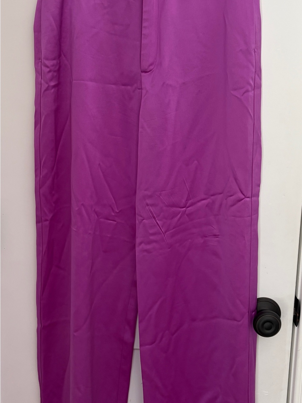 Silky Something Navy Magenta Purple Women’s Dress Pants